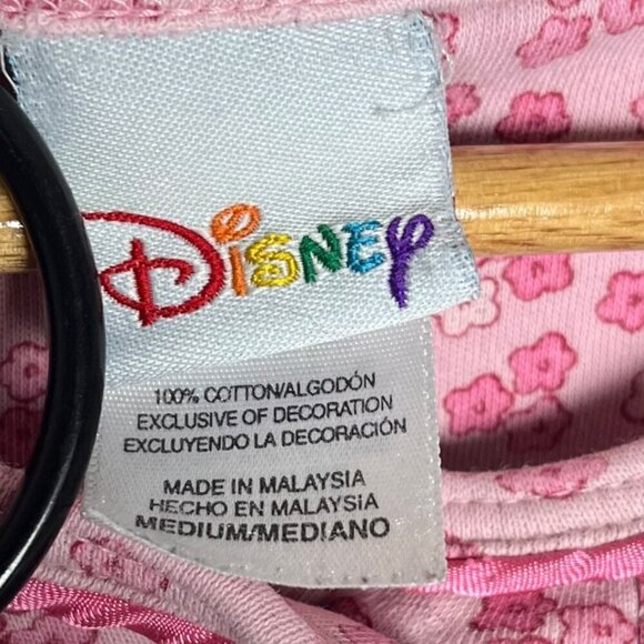 Disney Women's M Tigger Embroidered Pocket Tee Pink Cutesy Floral Lounge Pajama - Picture 5 of 5